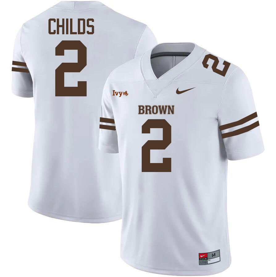 Brown Bears #2 Matt Childs College Football Jerseys,Uniforms Stitched-Brown